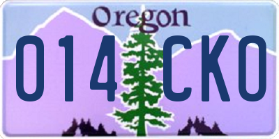OR license plate 014CKO