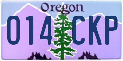 OR license plate 014CKP