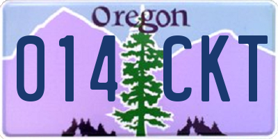 OR license plate 014CKT