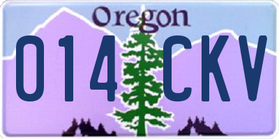 OR license plate 014CKV