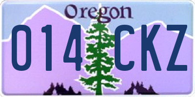 OR license plate 014CKZ