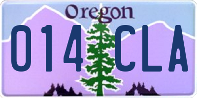 OR license plate 014CLA