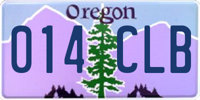 OR license plate 014CLB
