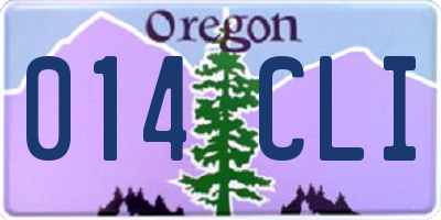OR license plate 014CLI