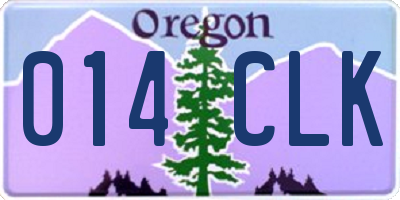 OR license plate 014CLK