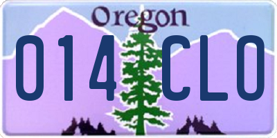OR license plate 014CLO