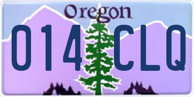 OR license plate 014CLQ