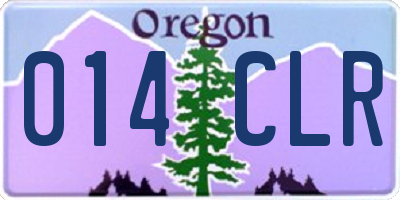 OR license plate 014CLR