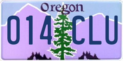 OR license plate 014CLU