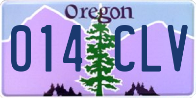 OR license plate 014CLV