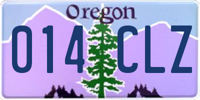 OR license plate 014CLZ