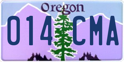 OR license plate 014CMA