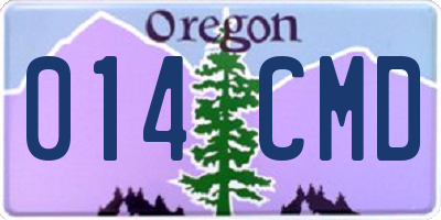 OR license plate 014CMD