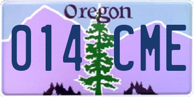 OR license plate 014CME