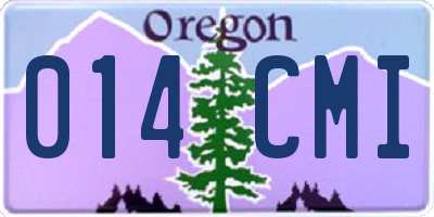 OR license plate 014CMI