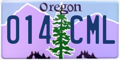 OR license plate 014CML