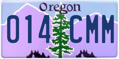 OR license plate 014CMM