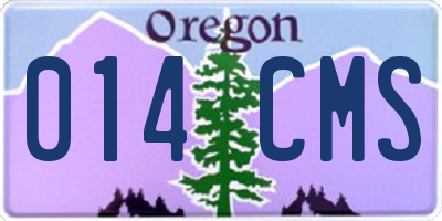 OR license plate 014CMS