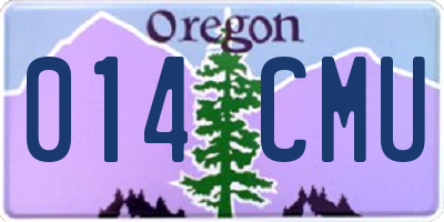 OR license plate 014CMU