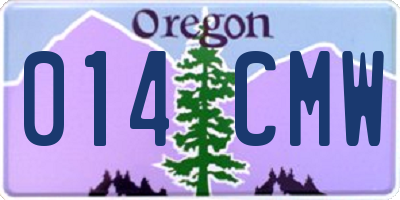 OR license plate 014CMW