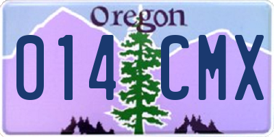 OR license plate 014CMX