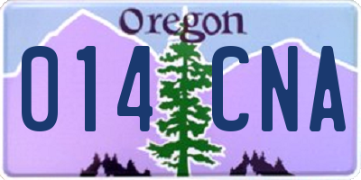 OR license plate 014CNA