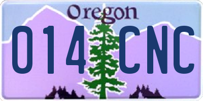 OR license plate 014CNC