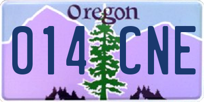 OR license plate 014CNE
