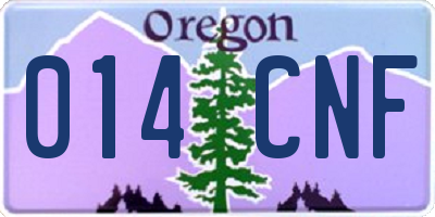 OR license plate 014CNF