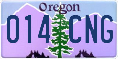 OR license plate 014CNG