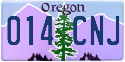 OR license plate 014CNJ