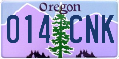 OR license plate 014CNK