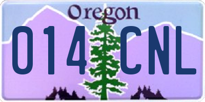 OR license plate 014CNL