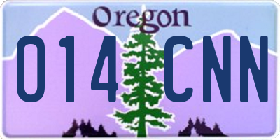 OR license plate 014CNN