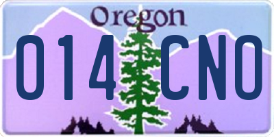 OR license plate 014CNO