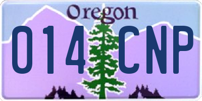 OR license plate 014CNP