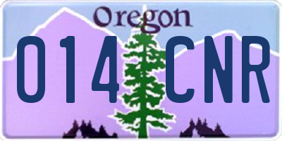 OR license plate 014CNR