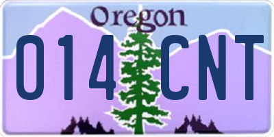 OR license plate 014CNT