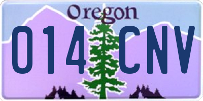 OR license plate 014CNV