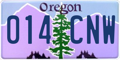 OR license plate 014CNW