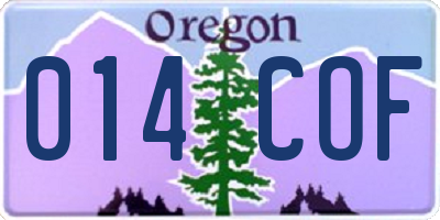 OR license plate 014COF