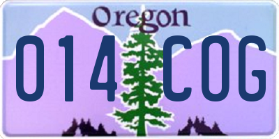 OR license plate 014COG