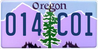 OR license plate 014COI