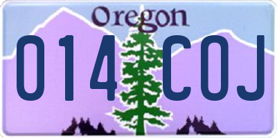 OR license plate 014COJ
