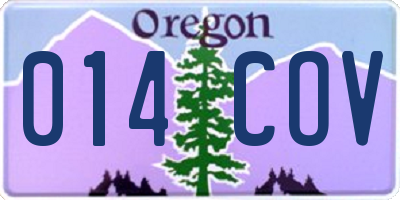 OR license plate 014COV