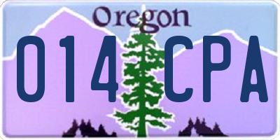 OR license plate 014CPA