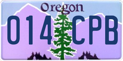 OR license plate 014CPB