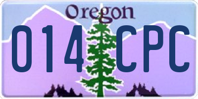 OR license plate 014CPC