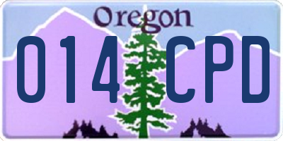 OR license plate 014CPD
