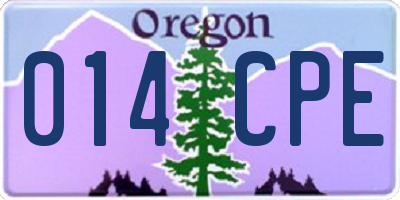 OR license plate 014CPE
